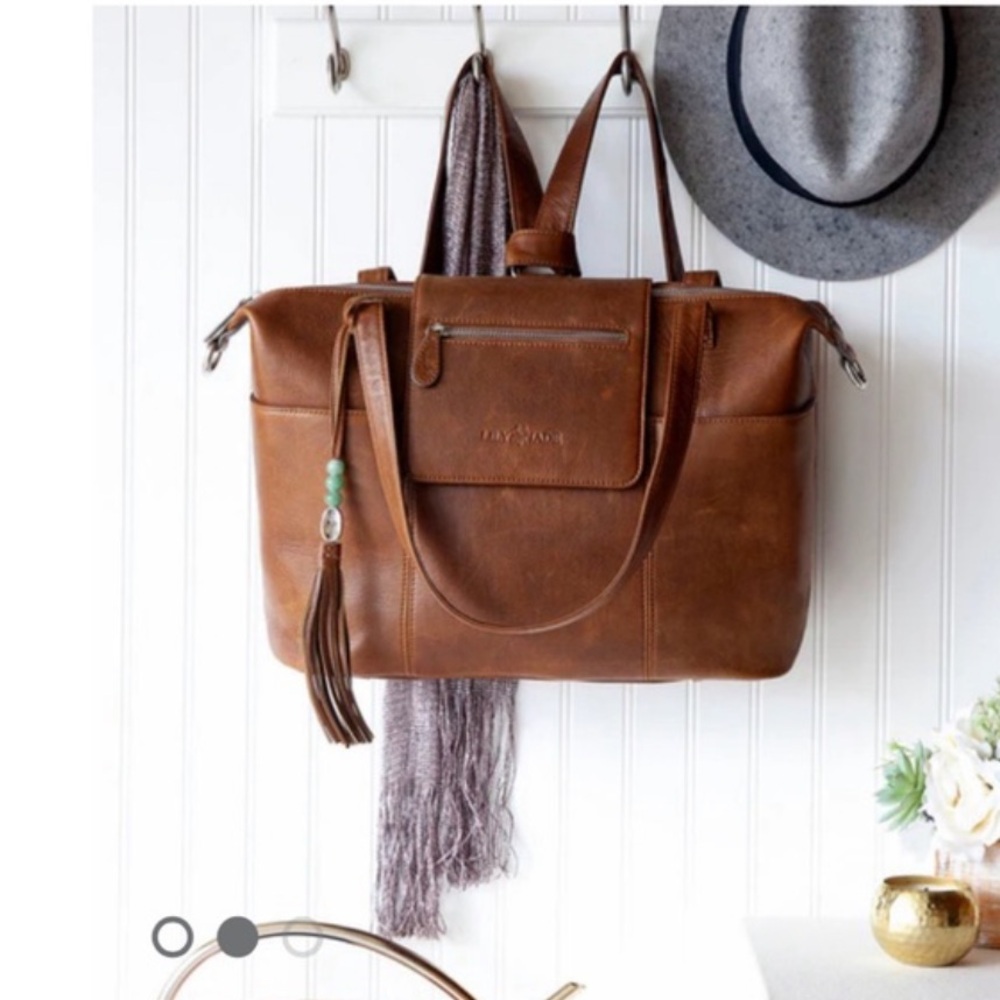 Lily Jade Brown Leather Bag/ Diaper bag